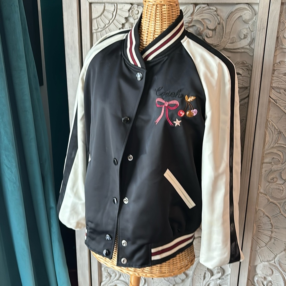 Coach varsity bomber jacket Reversible: bow and horses NWOT Medium M